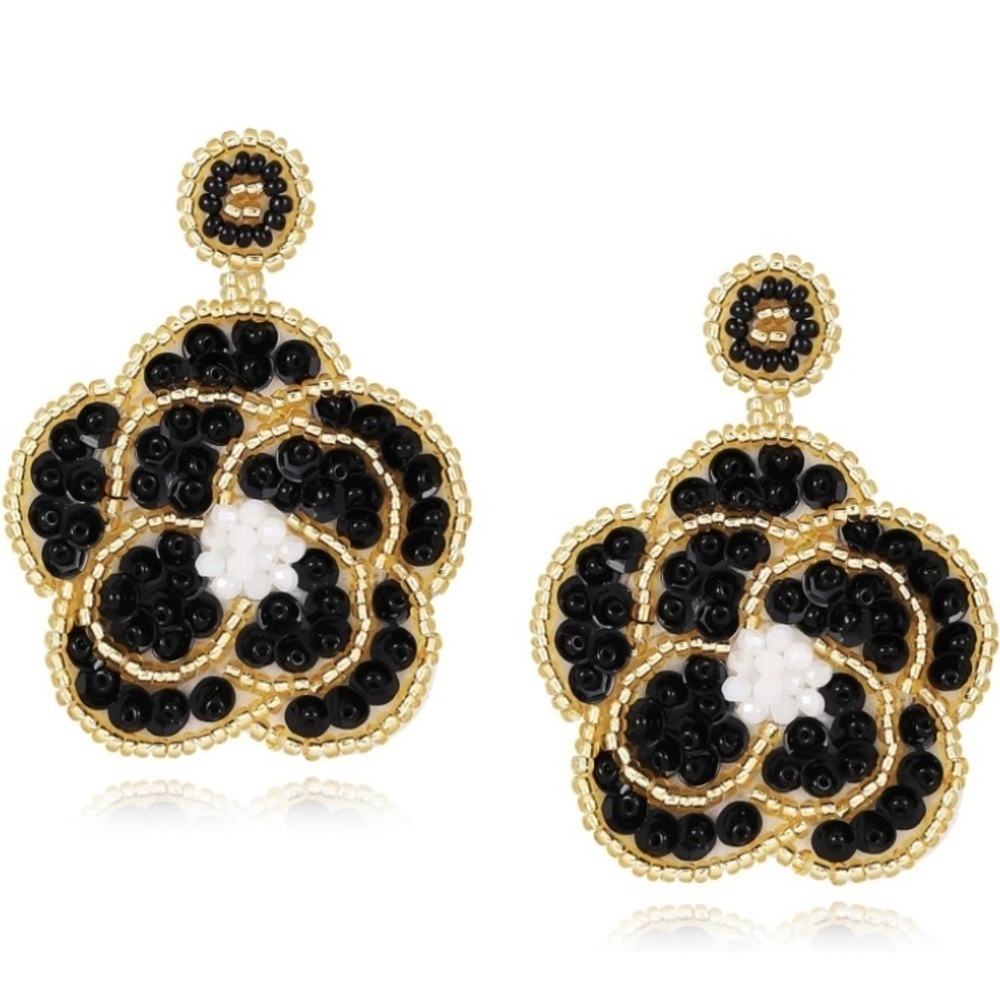 Chic Rose Beaded Earrings